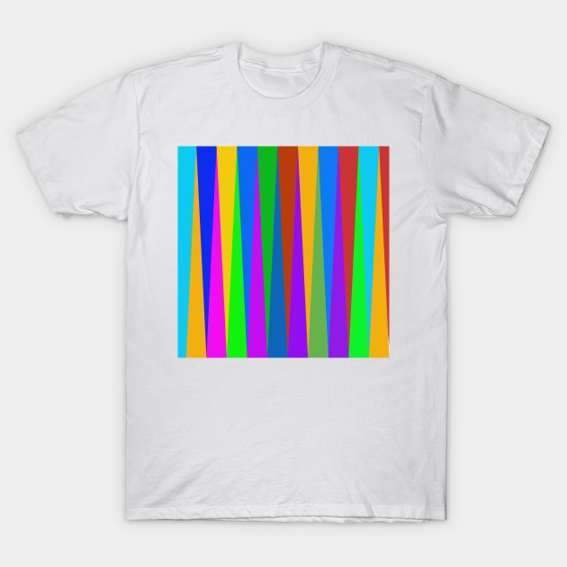 Striped colored columns background T-Shirt by ikshvaku